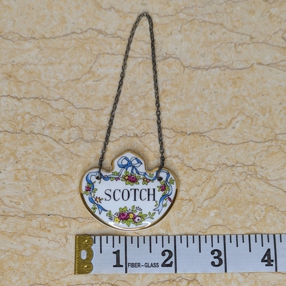 Vintage Coalport Bone China Decanter Scotch Tag Label With Chain Bar Accessories - Picture 5 of 8